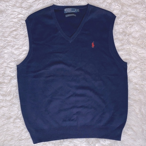 Polo by Ralph Lauren Men's Dark Blue Sweater Vest - Picture 1 of 7